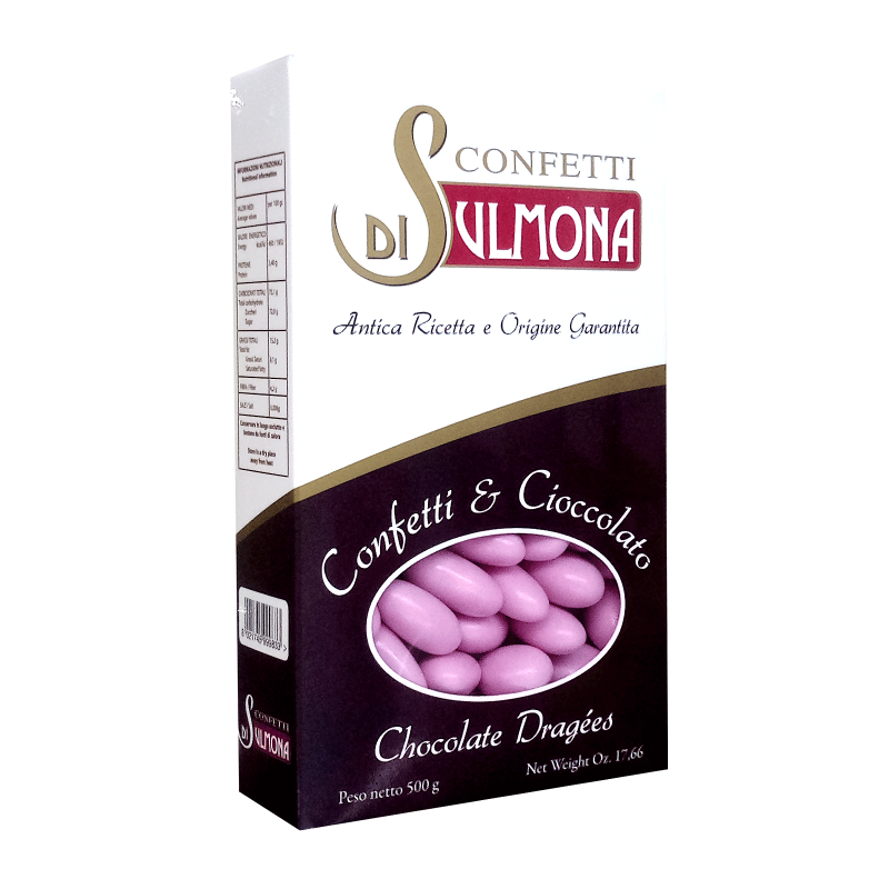 Confetti di Sulmona rosa con mandorla avvolta da cioccolato fondente - 500gr